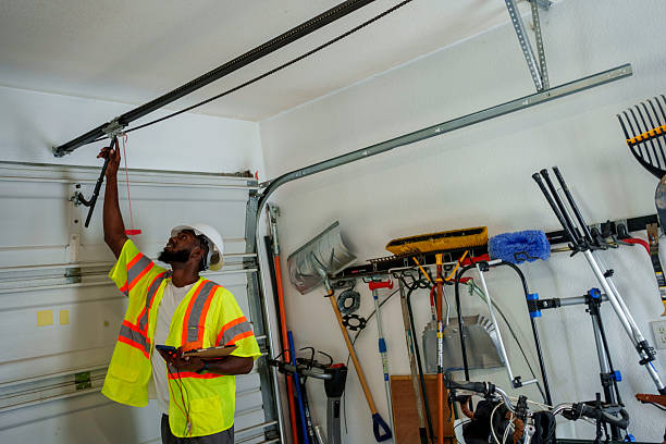 Professional Garage Door Panel Replacement technician working in Saratoga Springs, NY